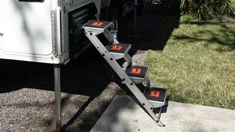 folding stairs for truck camper|folding pickup camper steps.